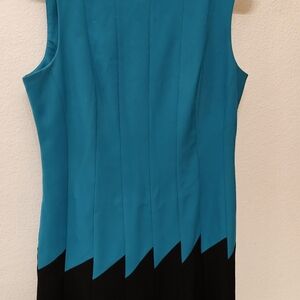Calvin Klein Teal and Black Sleeveless Midi Dress